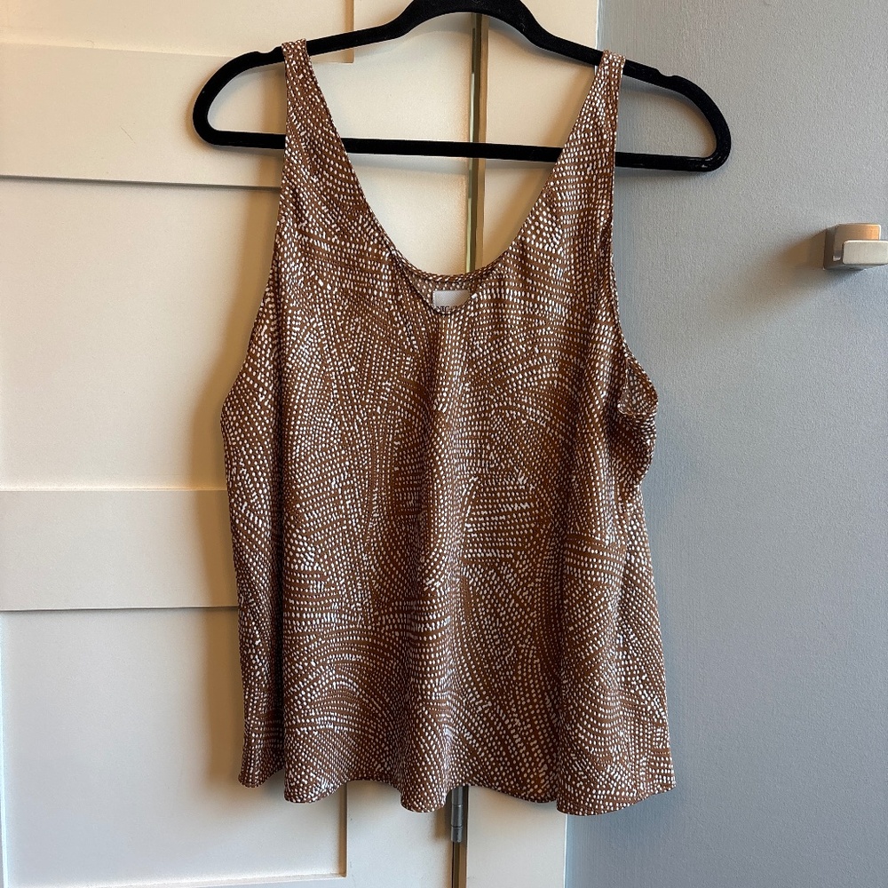 Nic + Zoe XXL brown print cami tank sleeveless blouse new with tags $118